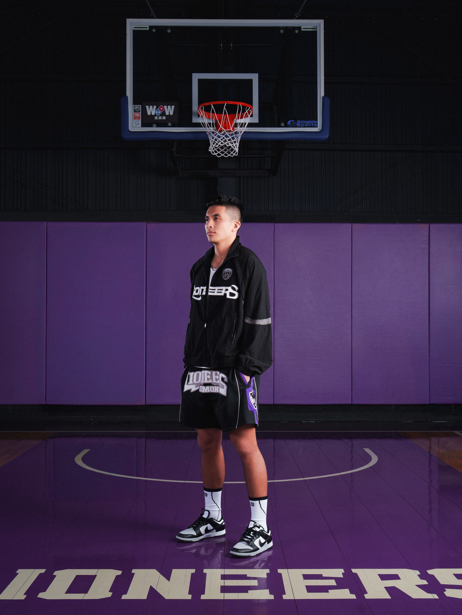 25-26 LN X SIMON 異材質拼接球褲｜黑紫