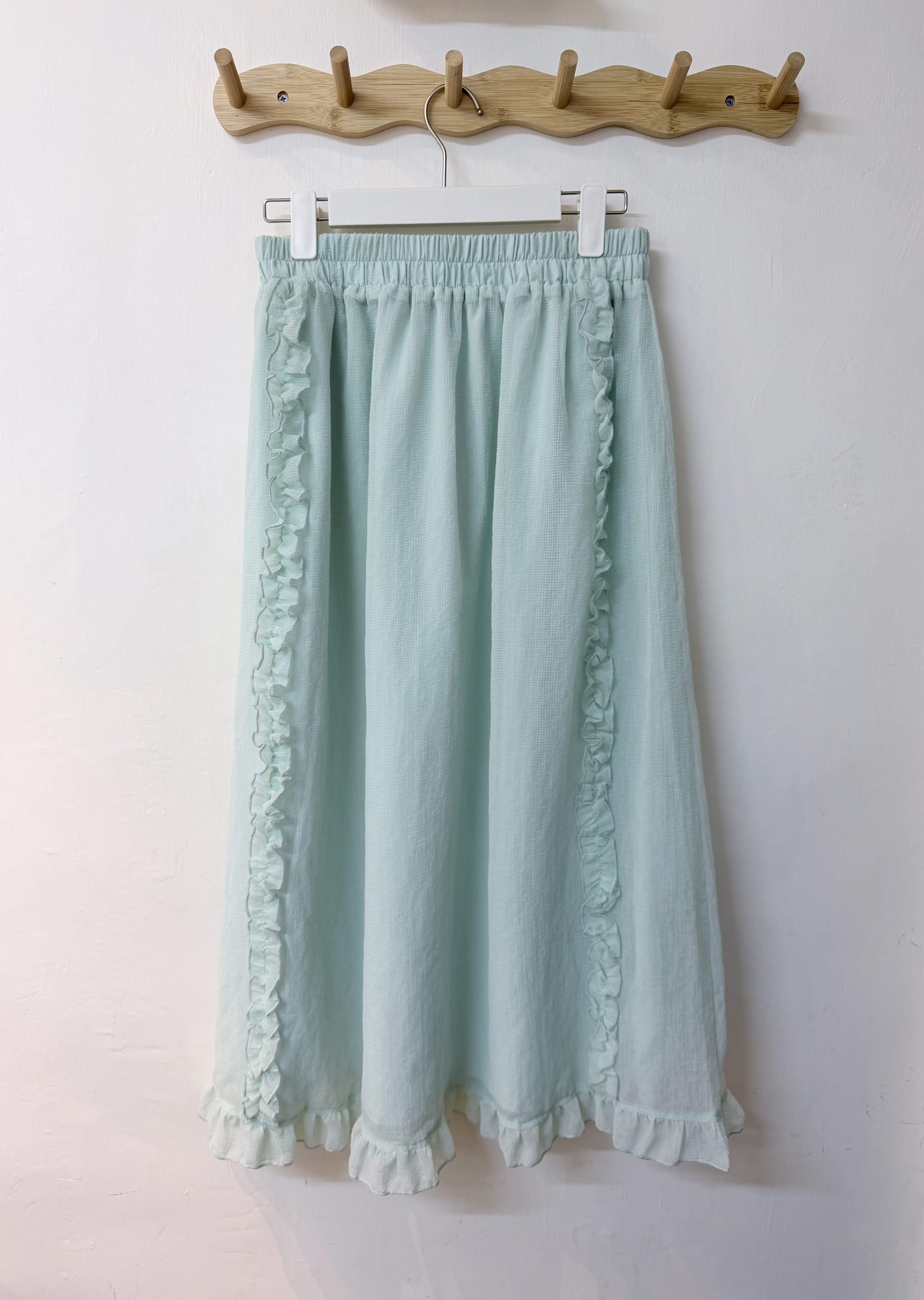 直條花邊微透半身裙