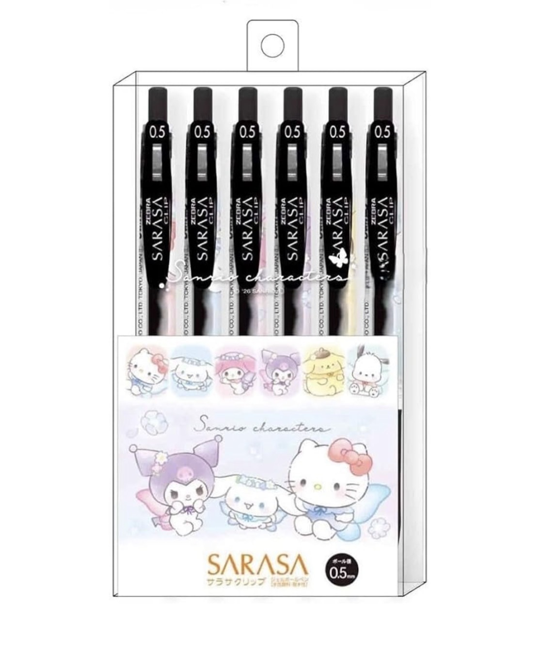 JP Sarasa x Sanrio 夢幻蝴蝶黑色原子筆套裝 6支 9288 TK260327