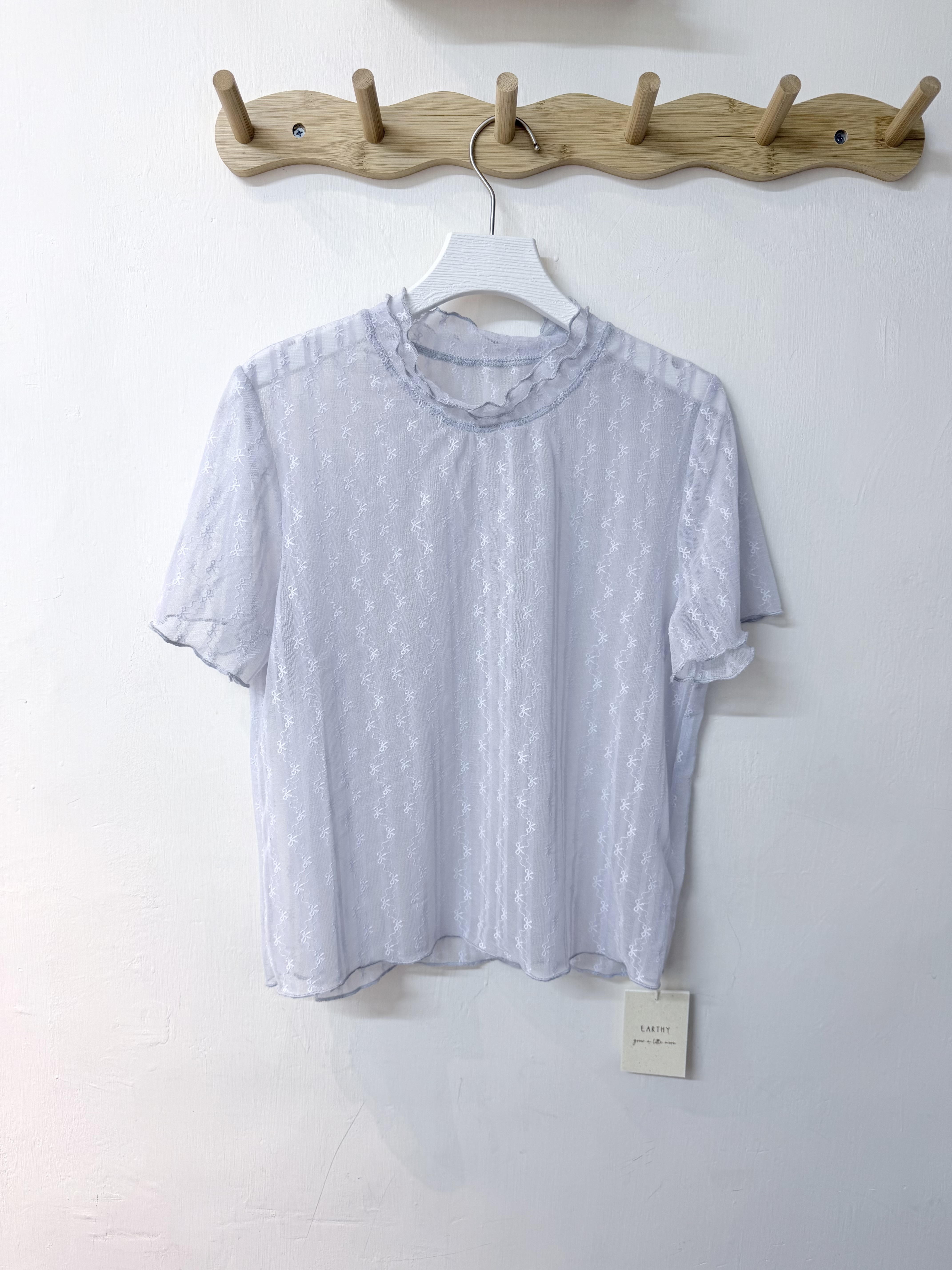 小蝴蝶結透膚Top