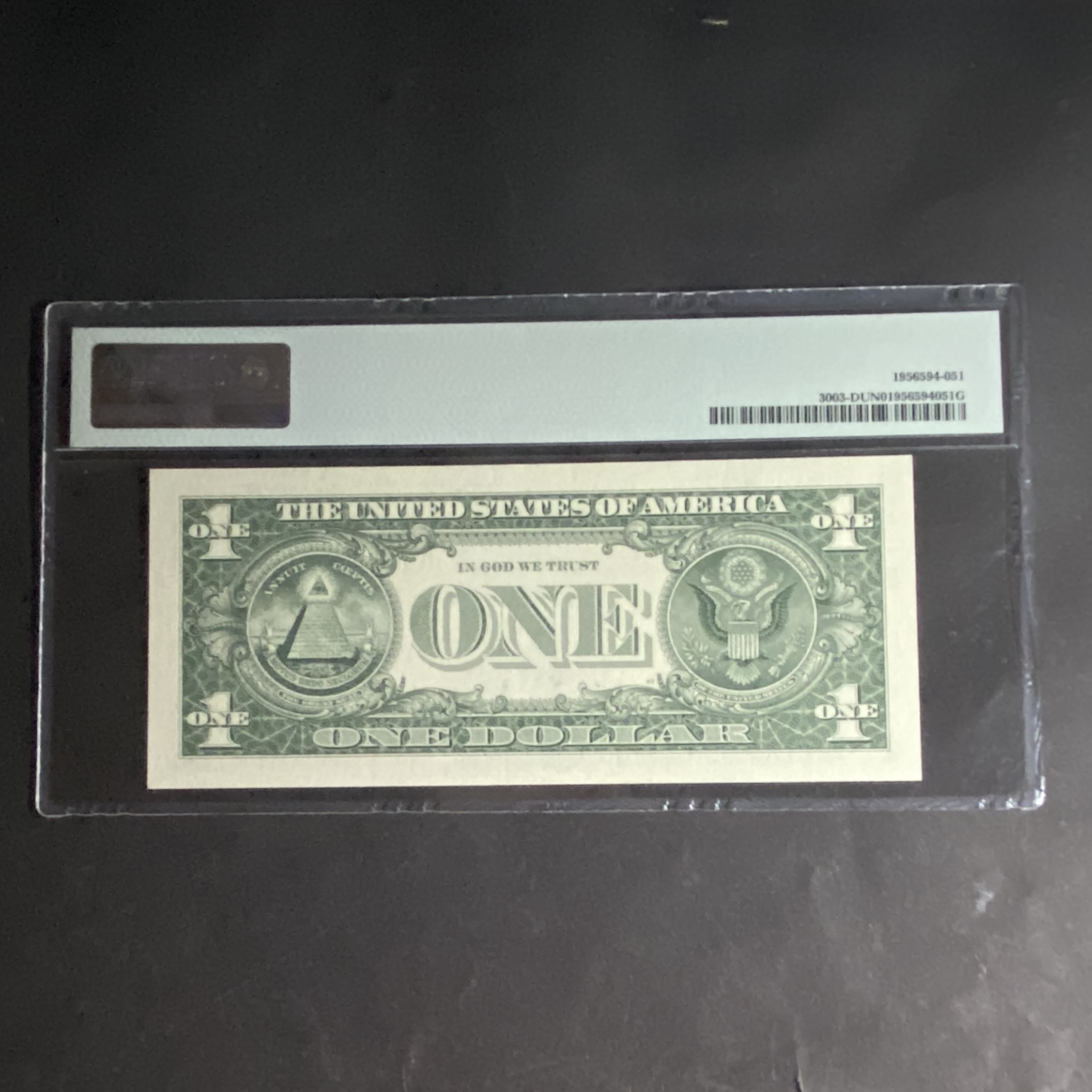 2017年美國一元 (UNC品相) PMG 樣版 D90073751A