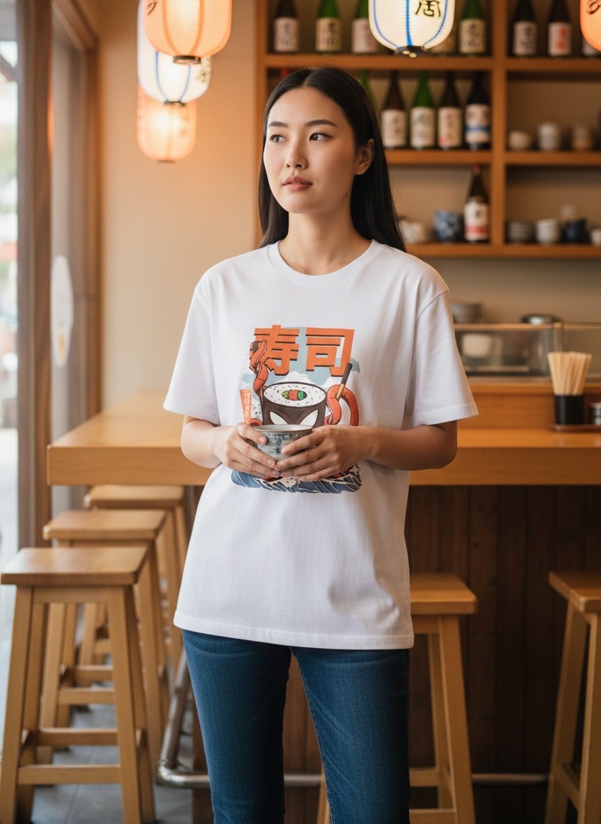 把一點搞怪的美味，穿在身上｜壽司章魚插畫T恤