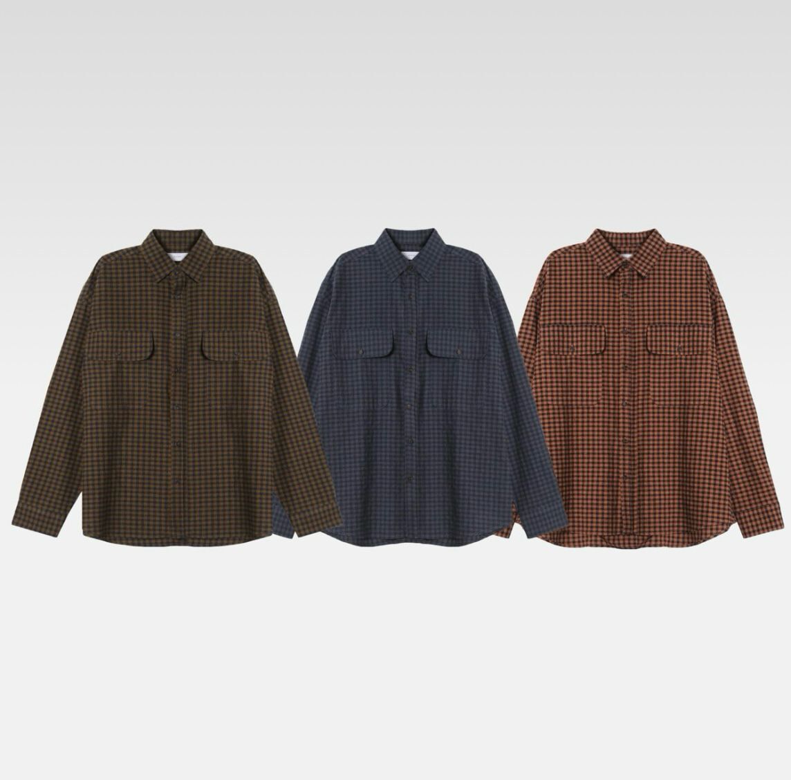 格仔長袖恤衫 MAIDEN-016S
