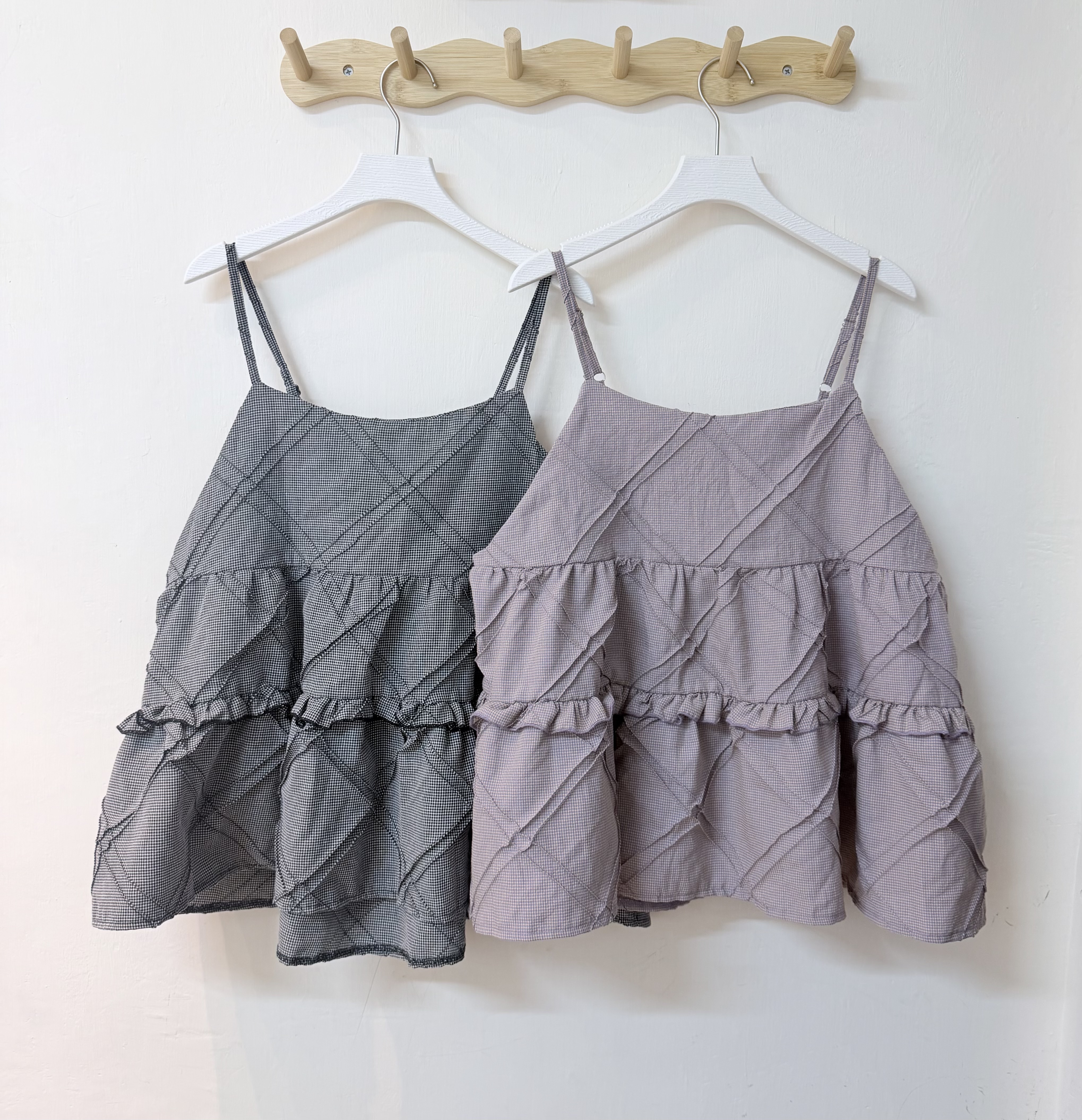 立體格紋綁帶外搭