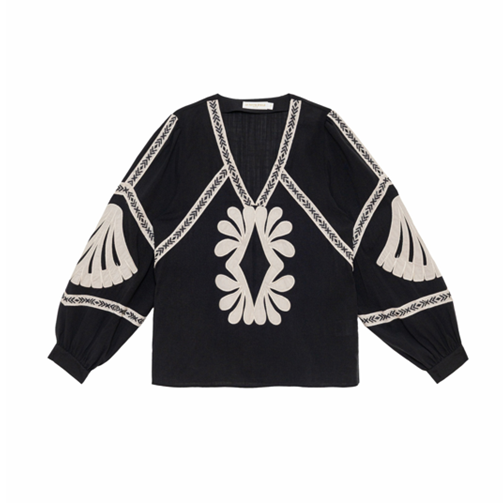 1LP0327-351 [LA PETITE ETOILE] Brez Blouse Black/Beige #BREZ-B102613U7A/00-NOIR/BEIGE (EU)