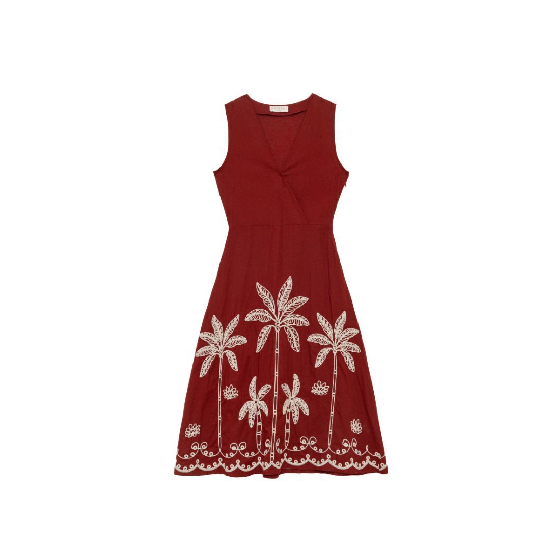 1LP0327-370 [LA PETITE ETOILE] Ralphy Dress Red #RALPH-R202613L4A/55-BORDEAUX/ECRU (EU)
