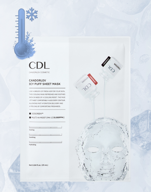 AG260326-D12-CDL-彩多樂冰感舒潤面膜-CANDORLOV ICY PUFF SHEET MASK-25ml*10ea-(EXP-5/21/2028)