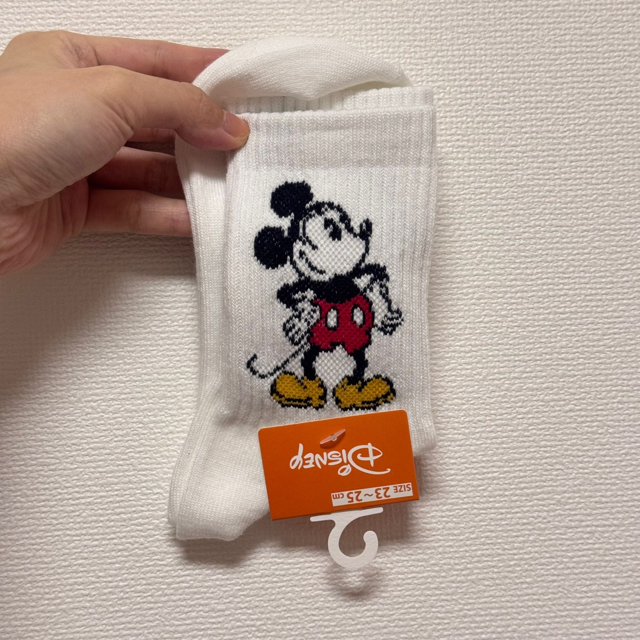 JP 米奇大Logo中筒襪 米白 23-25 2600 TK260327