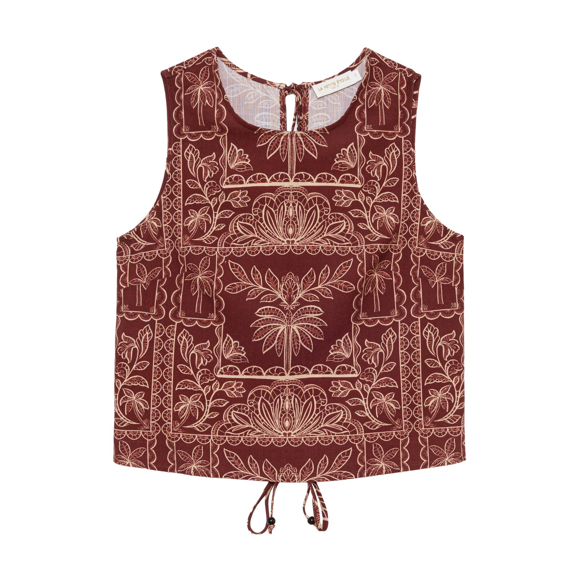 1LP0327-354 [LA PETITE ETOILE] Talina Top Red #TALINA-B302613R0A/55-PALMIER (EU)