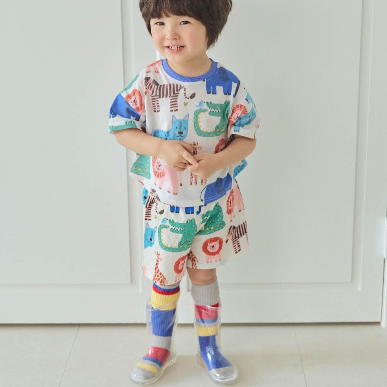 90-130 MICO 彩色動物上衣 短褲