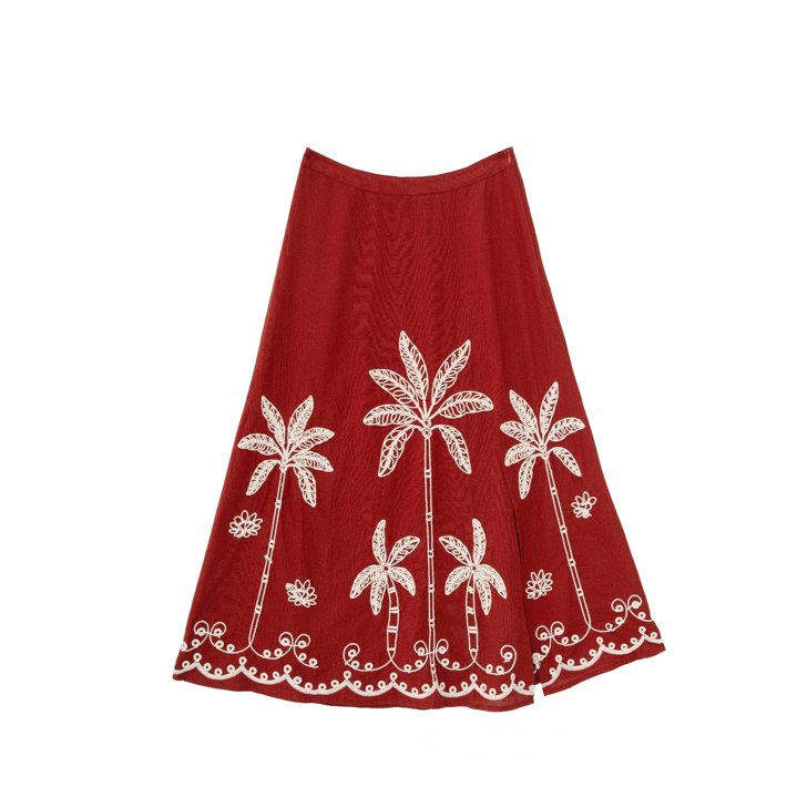 1LP0327-357 [LA PETITE ETOILE] Jemma Skirt Bordeaux #JEMMA-J112613L4A/55-BORDEAUX/ECRU (EU)