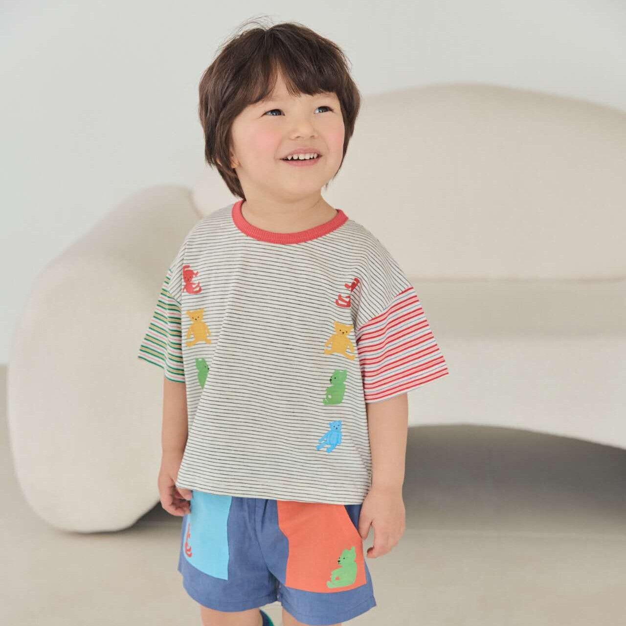 90-130 MICO 小熊條紋上衣