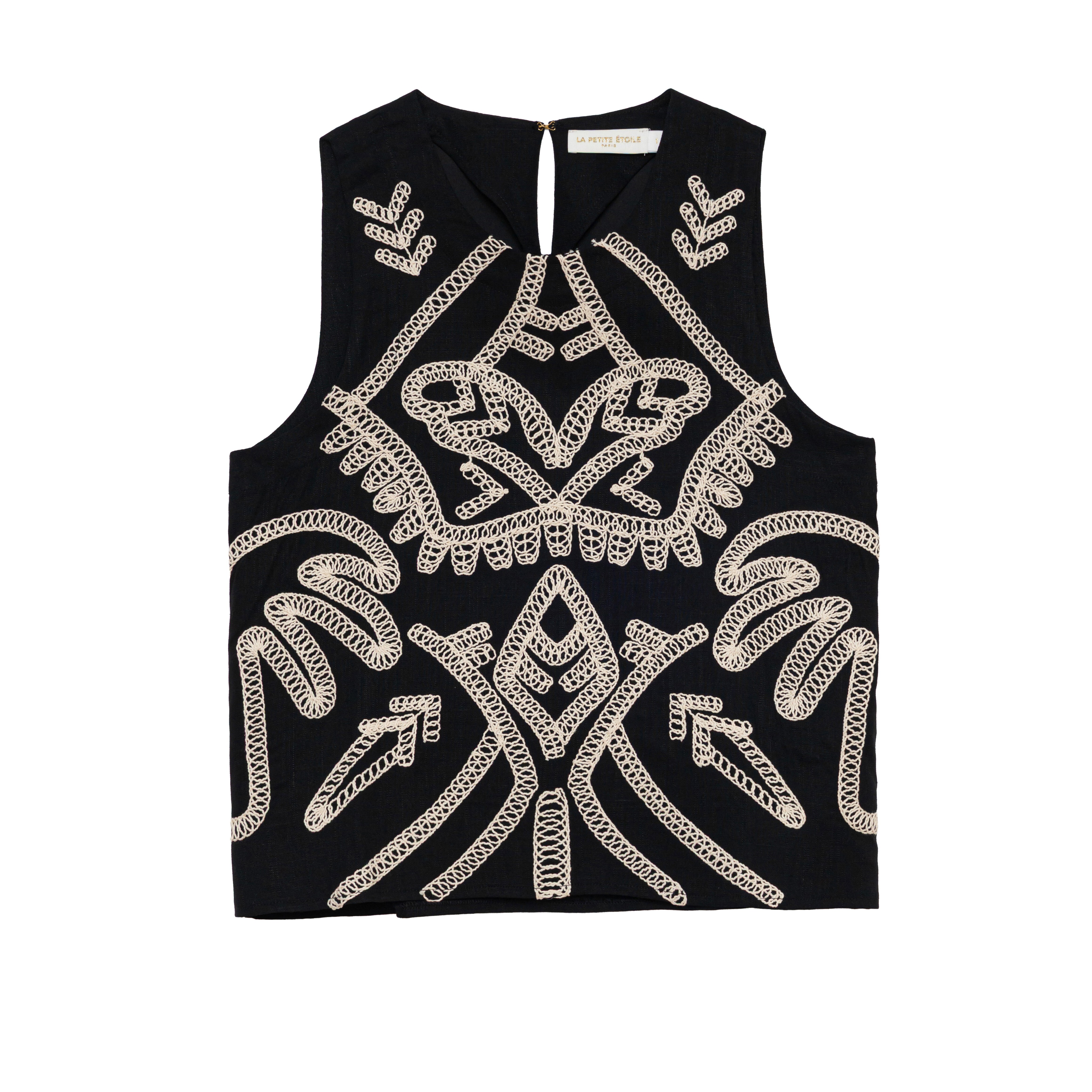 1LP0327-376 [LA PETITE ETOILE] Thiney Top Black #THINEY-B302613L5A/00-NOIR/ECRU (EU)