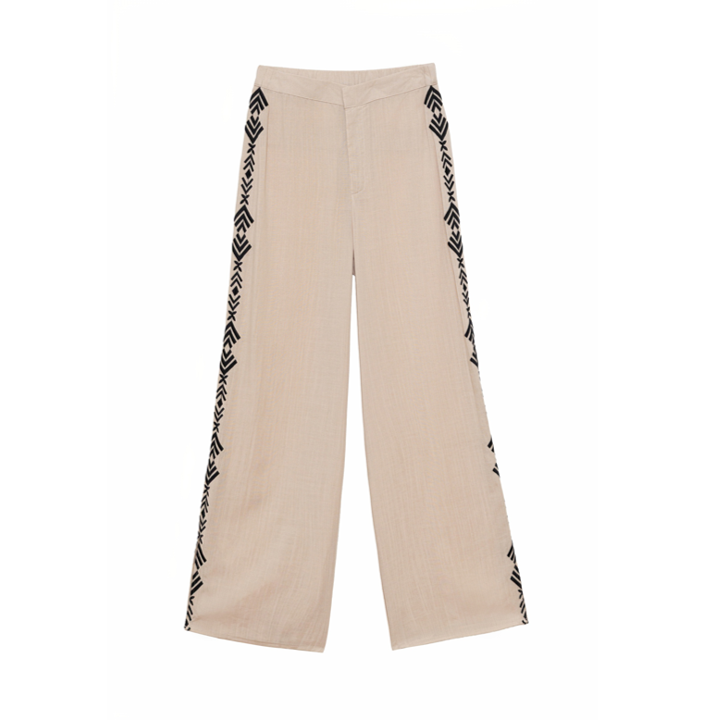 1LP0327-359 [LA PETITE ETOILE] Pozoy Trousers Beige #POZOY-P102613U7A/13-BEIGE/NOIR (EU)