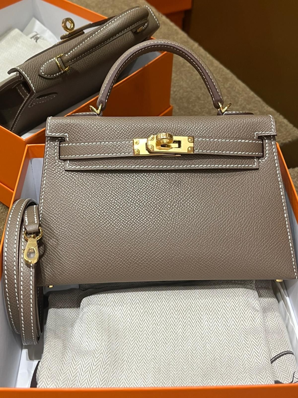 Kelly mini II 18 etoupe cc epsom G