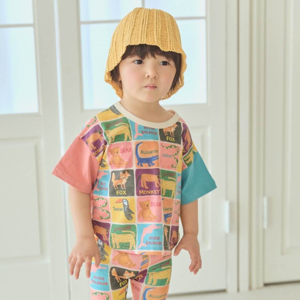 90-130 MICO 動物方格上衣