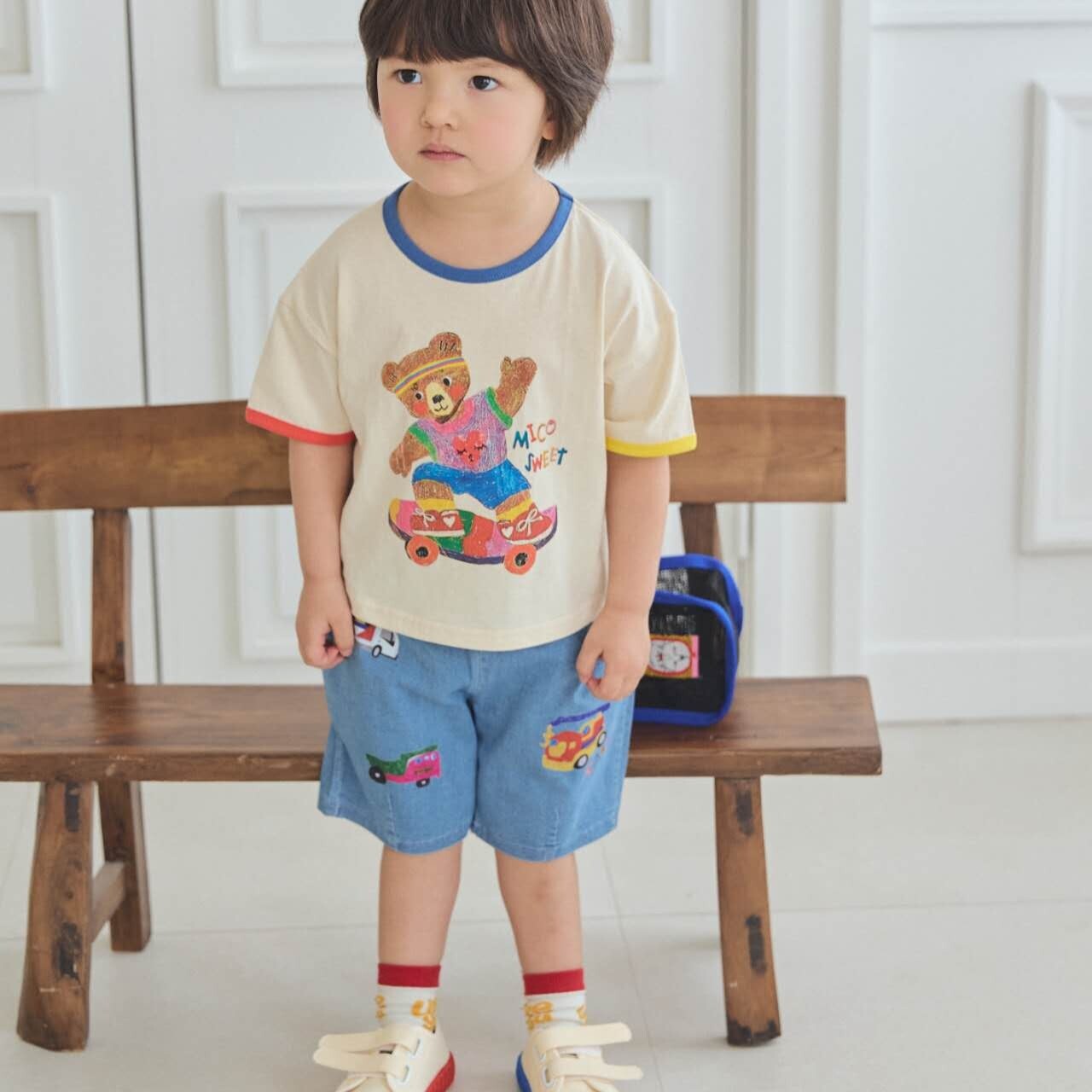 90-130 MICO 滑板小熊上衣