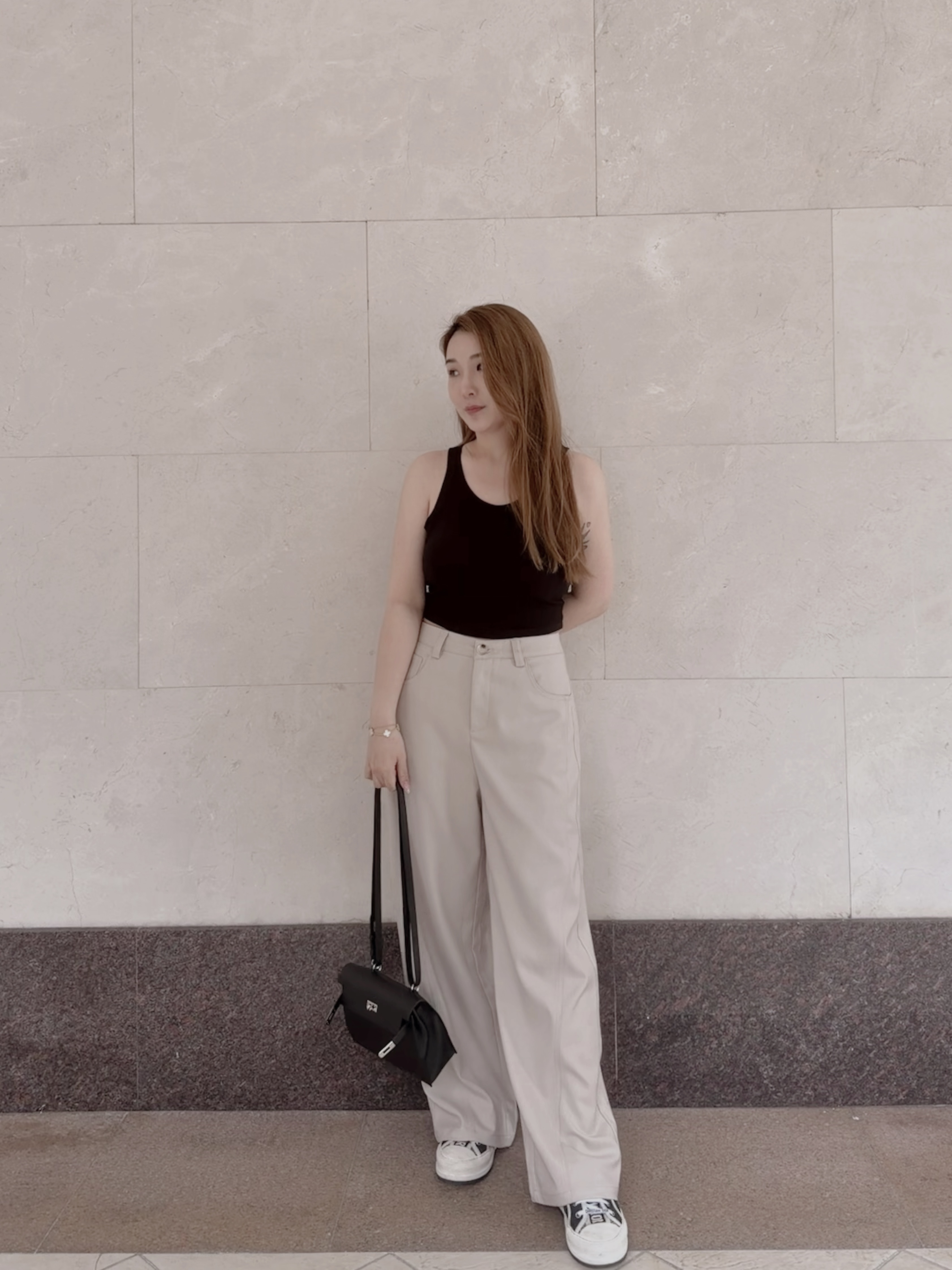 現貨 7289 極軟闊腳褲-淺卡其