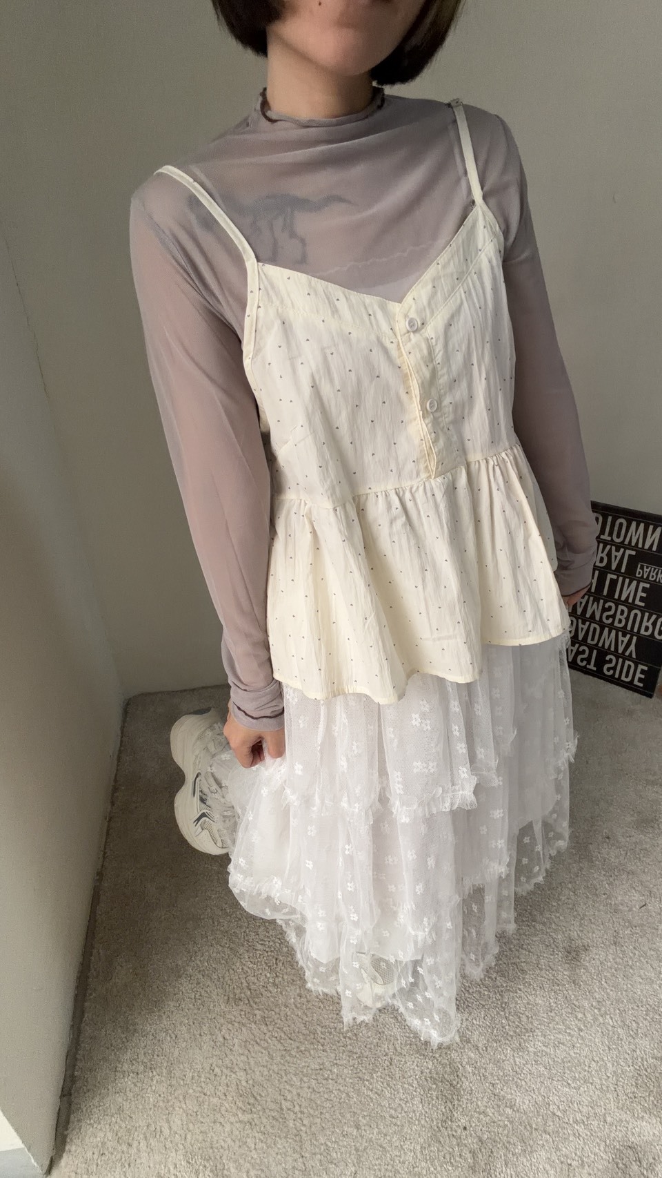 兩扣點點吊帶背心