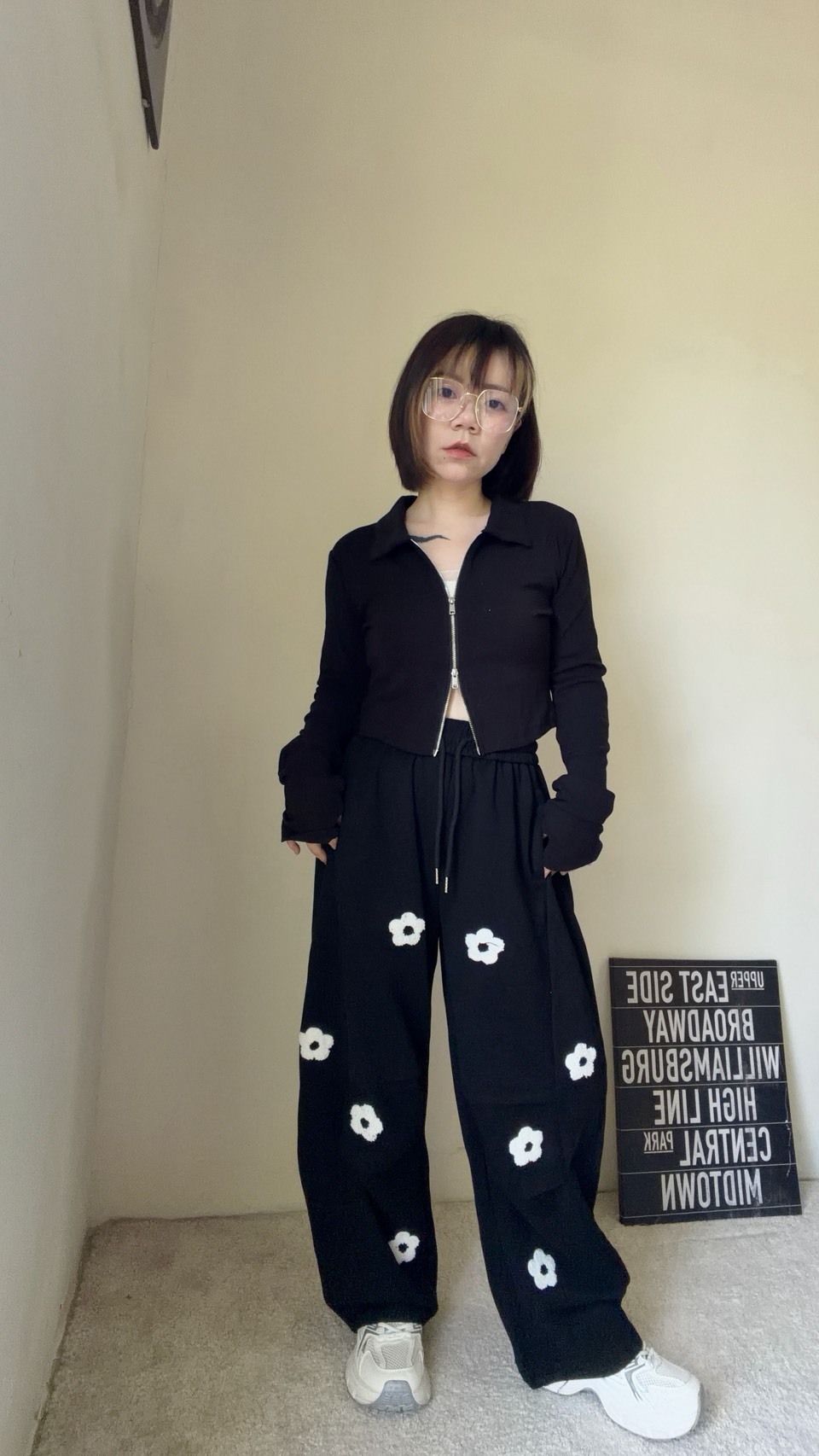 超熱賣花花刺繡棉褲