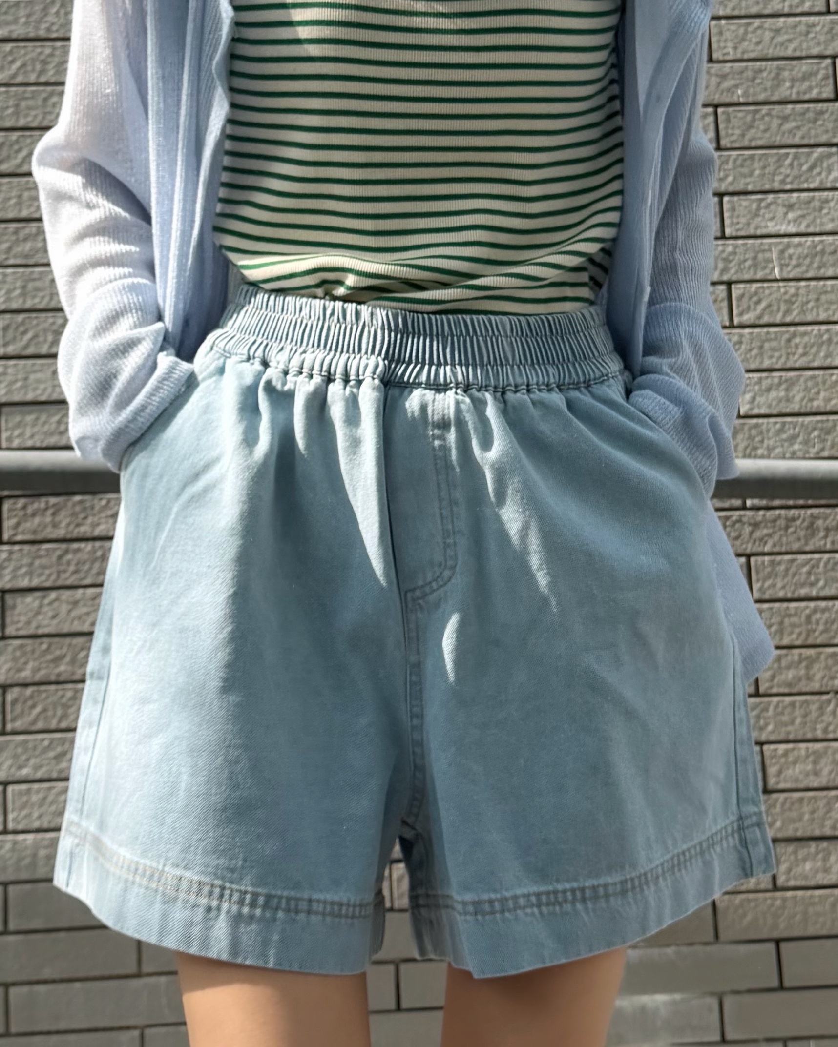 4月新品♥全橡筋腰淺短牛