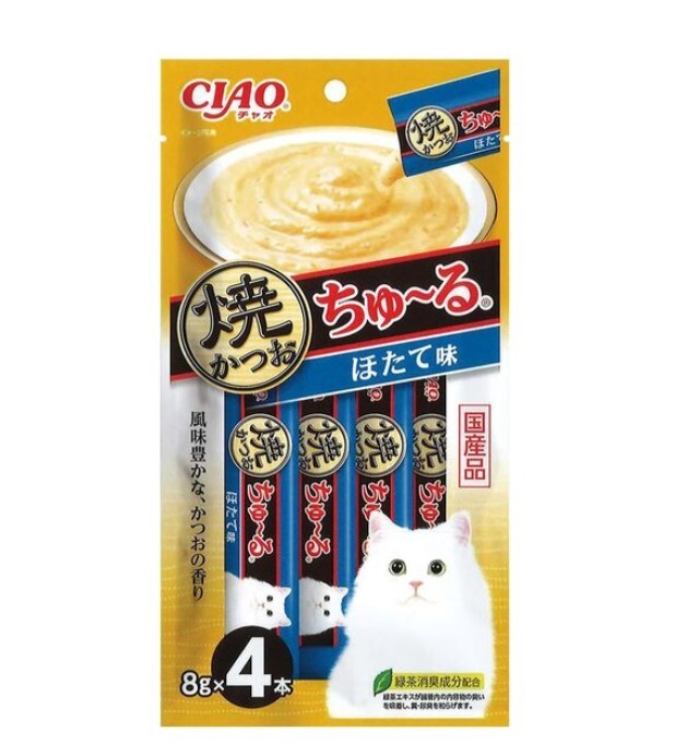 CIAO 烤鰹魚+扇貝 (8gx4支裝)