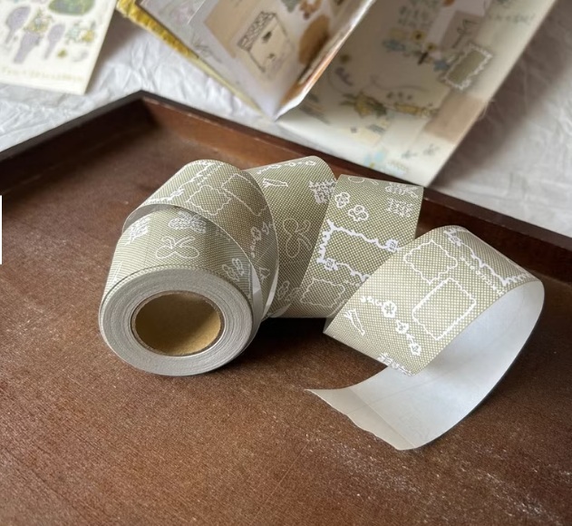 何包蛋．點點綠草 標籤貼紙卷 <整捲/分裝>