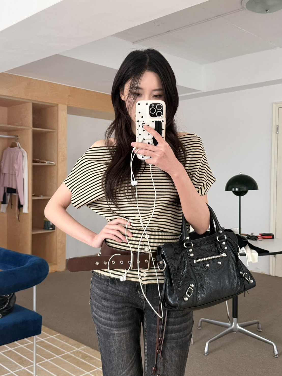 M05 本期推薦!Nir 條紋設計tee(附皮帶)