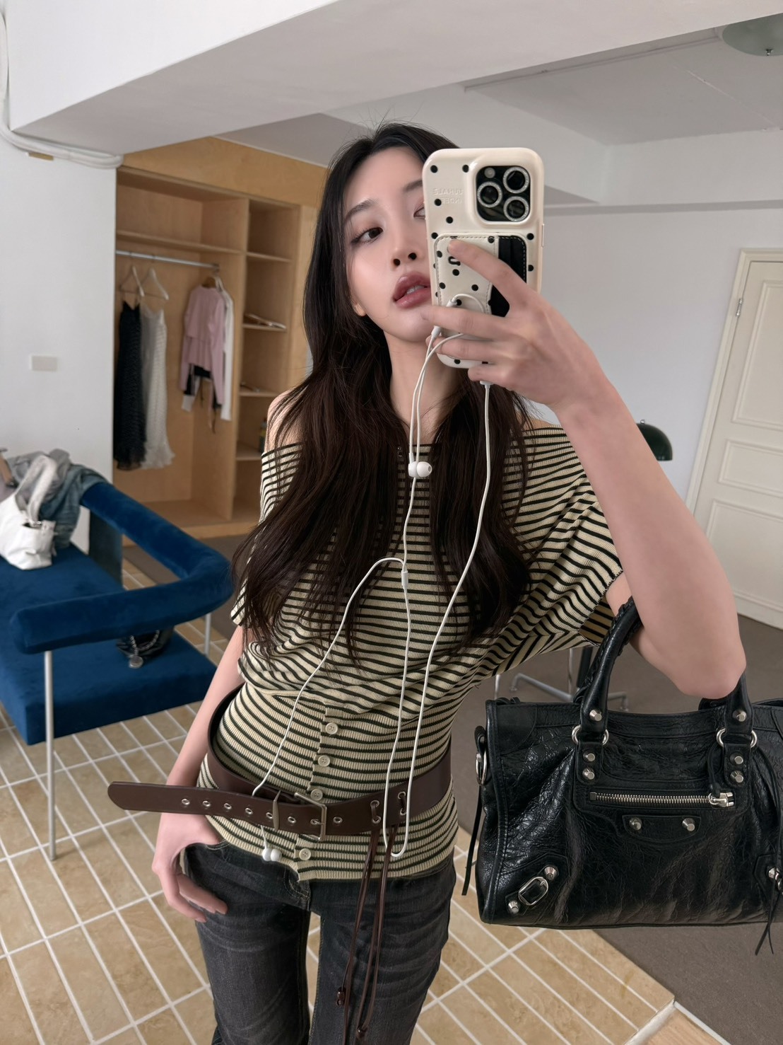 M05 本期推薦!Nir 條紋設計tee(附皮帶)