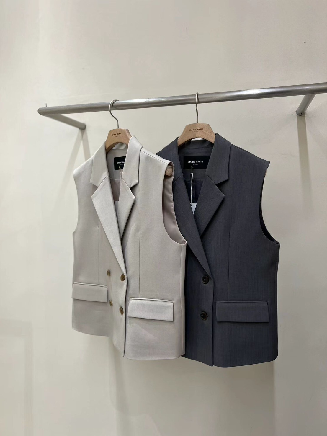 Marie-Marie 中性長版西裝背心