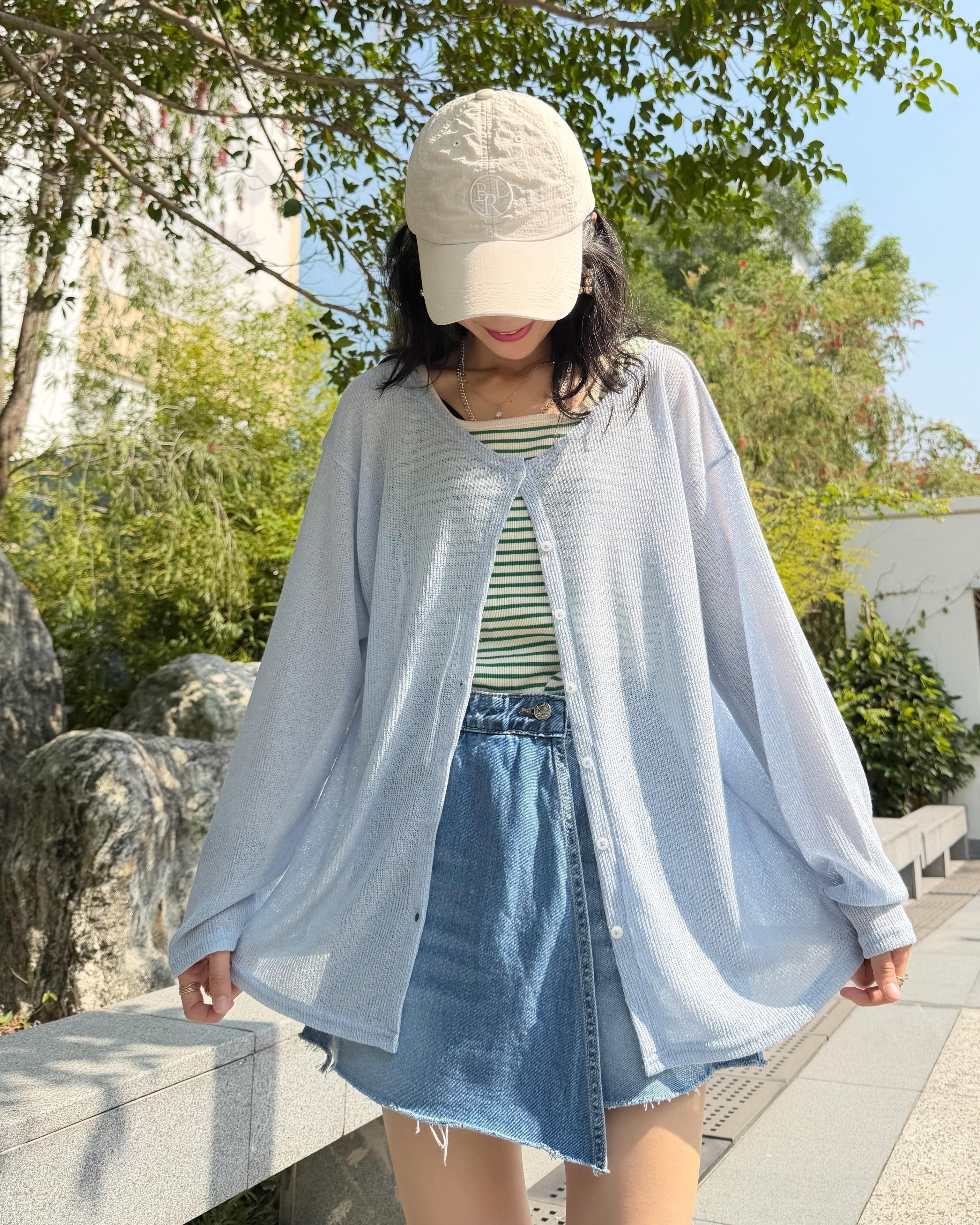 4月新品♥薄線料長外套