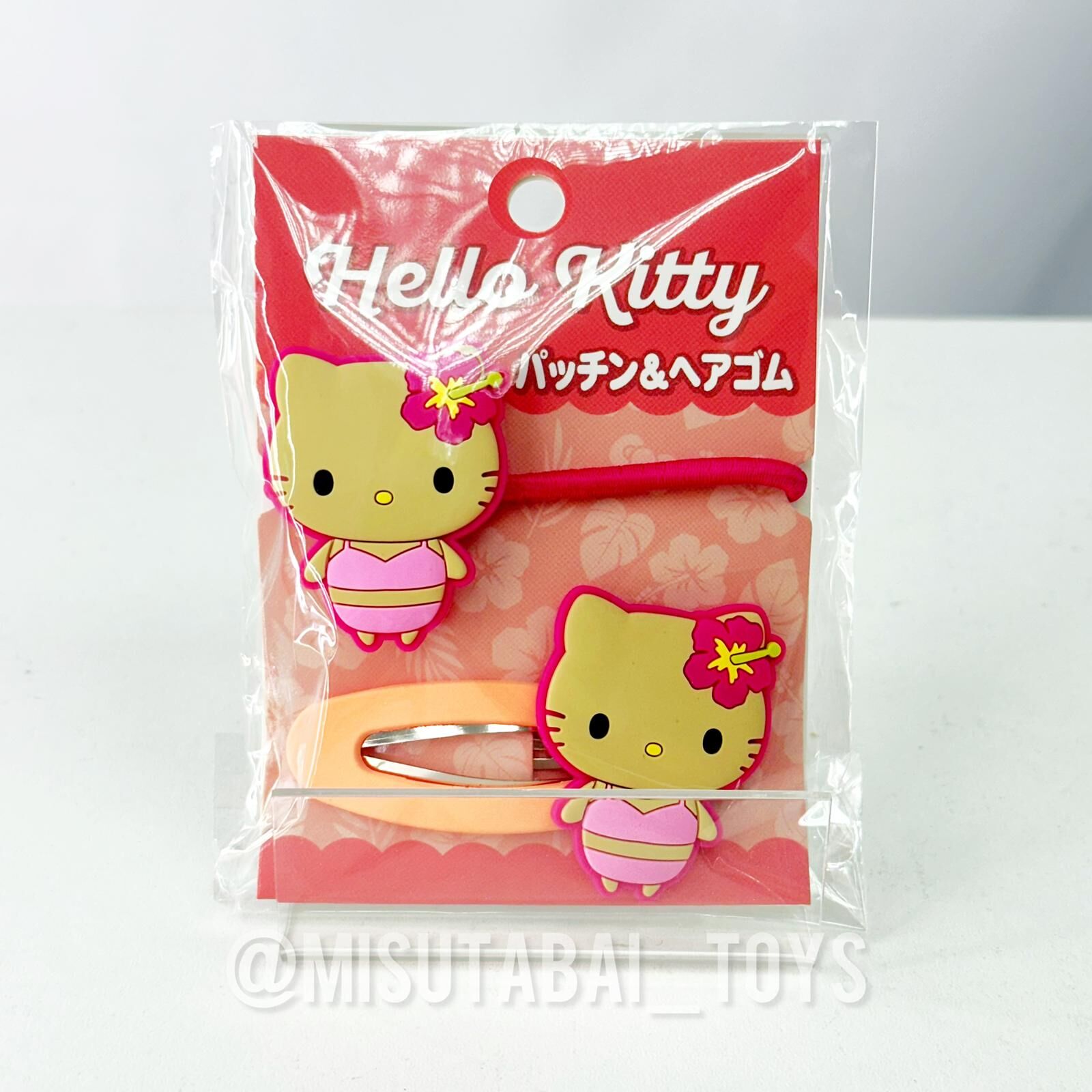 Sanrio Hello Kitty 髮夾和髮圈 (粉紅色泳裝款)