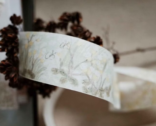 何包蛋．記憶花影 3cm和紙膠帶 <整捲/分裝>