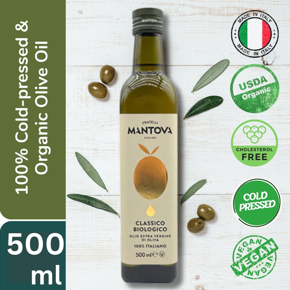 Fratelli Mantova - 100% 有機特級初榨冷壓橄欖油, 500ml