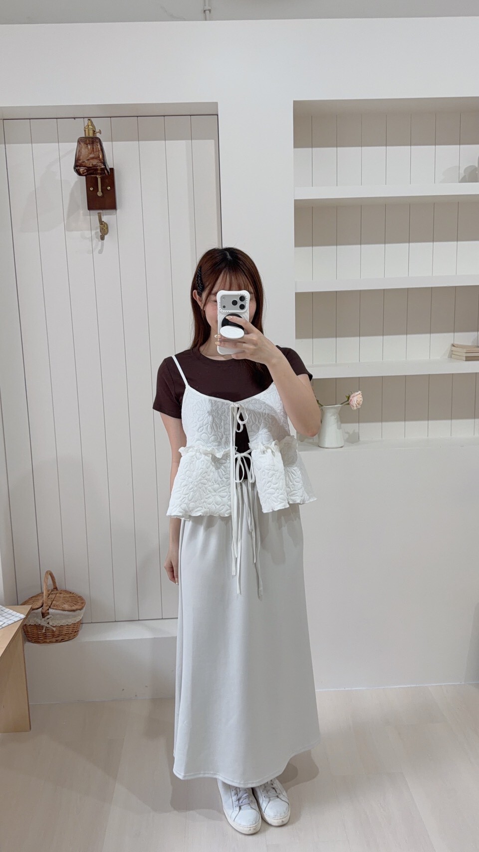 雙綁帶小花泡泡布背心 2colors (預購)