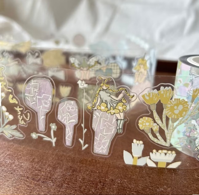 何包蛋．田野花仙子 5cm割型亮面PET膠帶 <整捲/分裝>