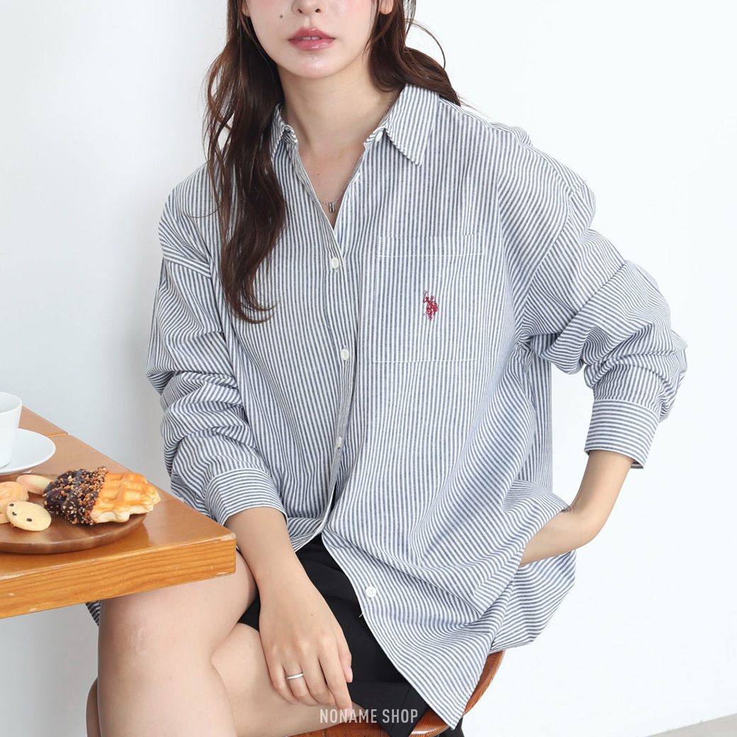 U.S. POLO ASSN 寬版 長袖 襯衫 10色 (男/女同款)