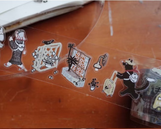 何包蛋．窗花小旅行 4cm割型亮面PET膠帶 <整捲/分裝>