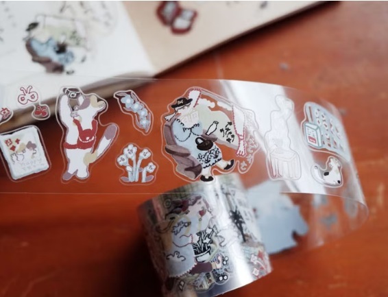 何包蛋．窗花小旅行 4cm割型亮面PET膠帶 <整捲/分裝>