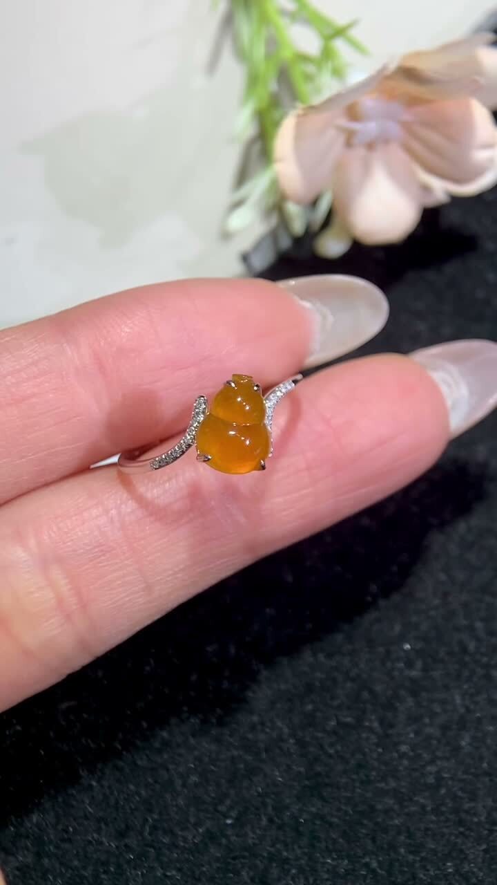 3242230 翡翠紅翡葫蘆女戒