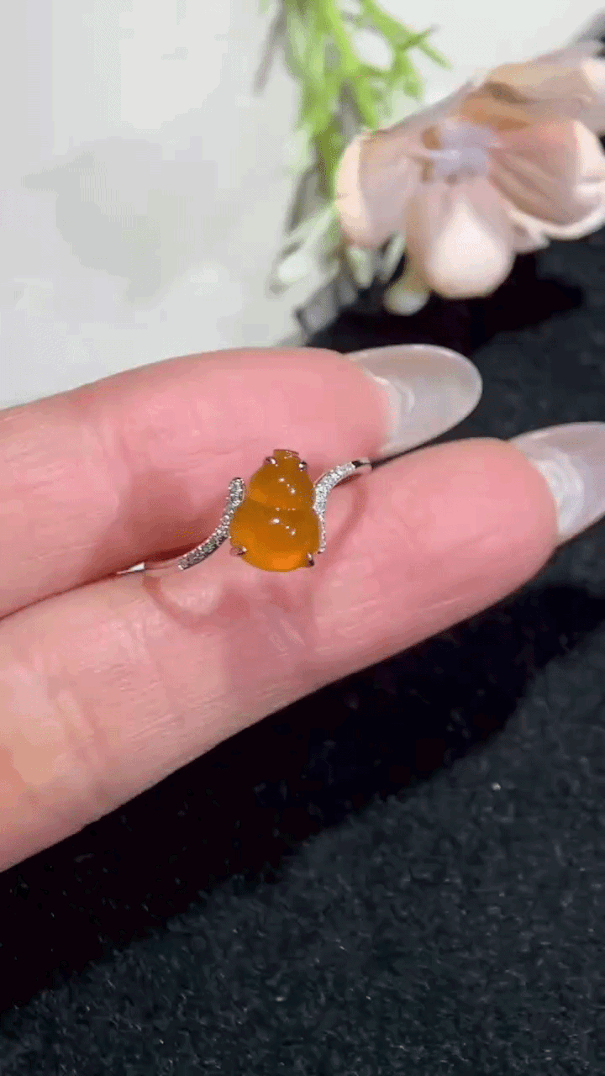 3242230 翡翠紅翡葫蘆女戒