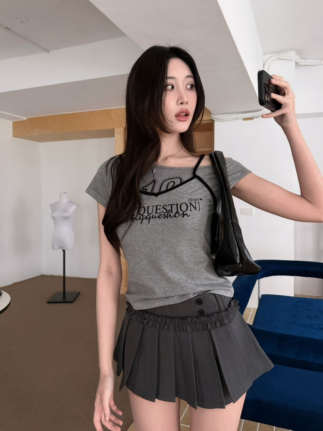 M19 BB poly荷葉百褶褲裙