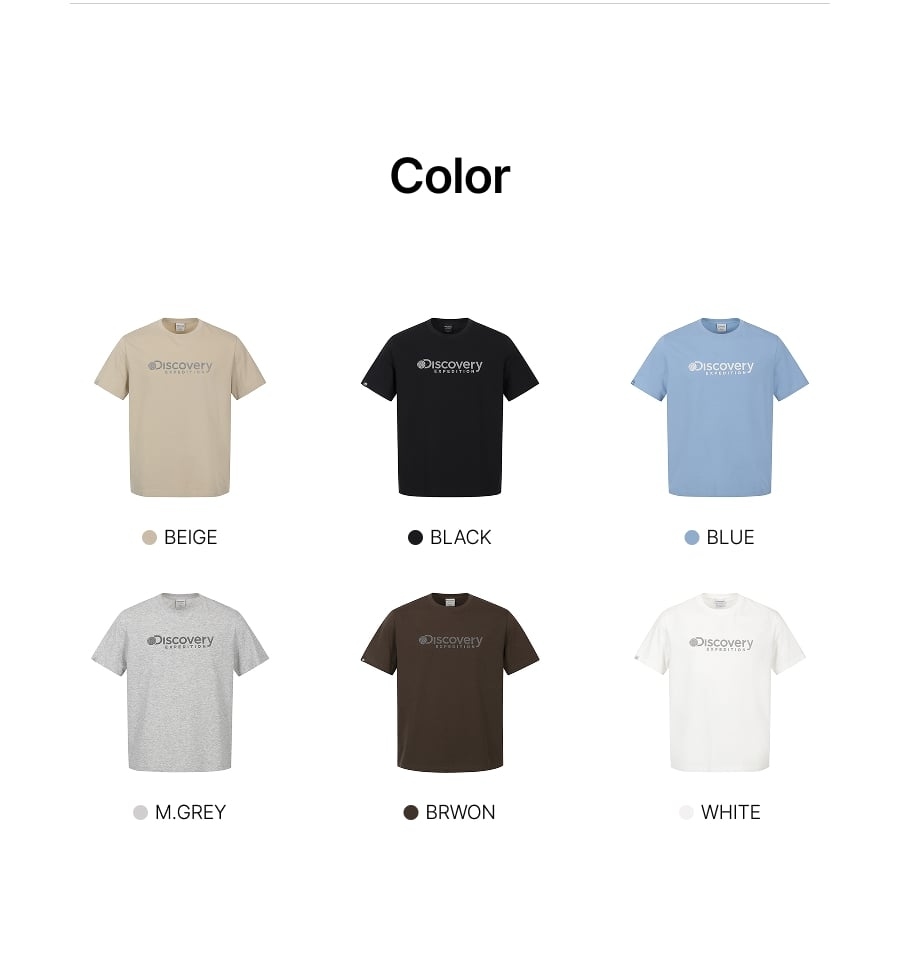 【韓國預訂】ARK032715 Discovery 男裝經典大Logo短袖上衣