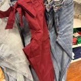 [S] TOMMY HILFIGER BURGUNDY BELTED CARGO JOGGER, XW04443-500 (STH1652)