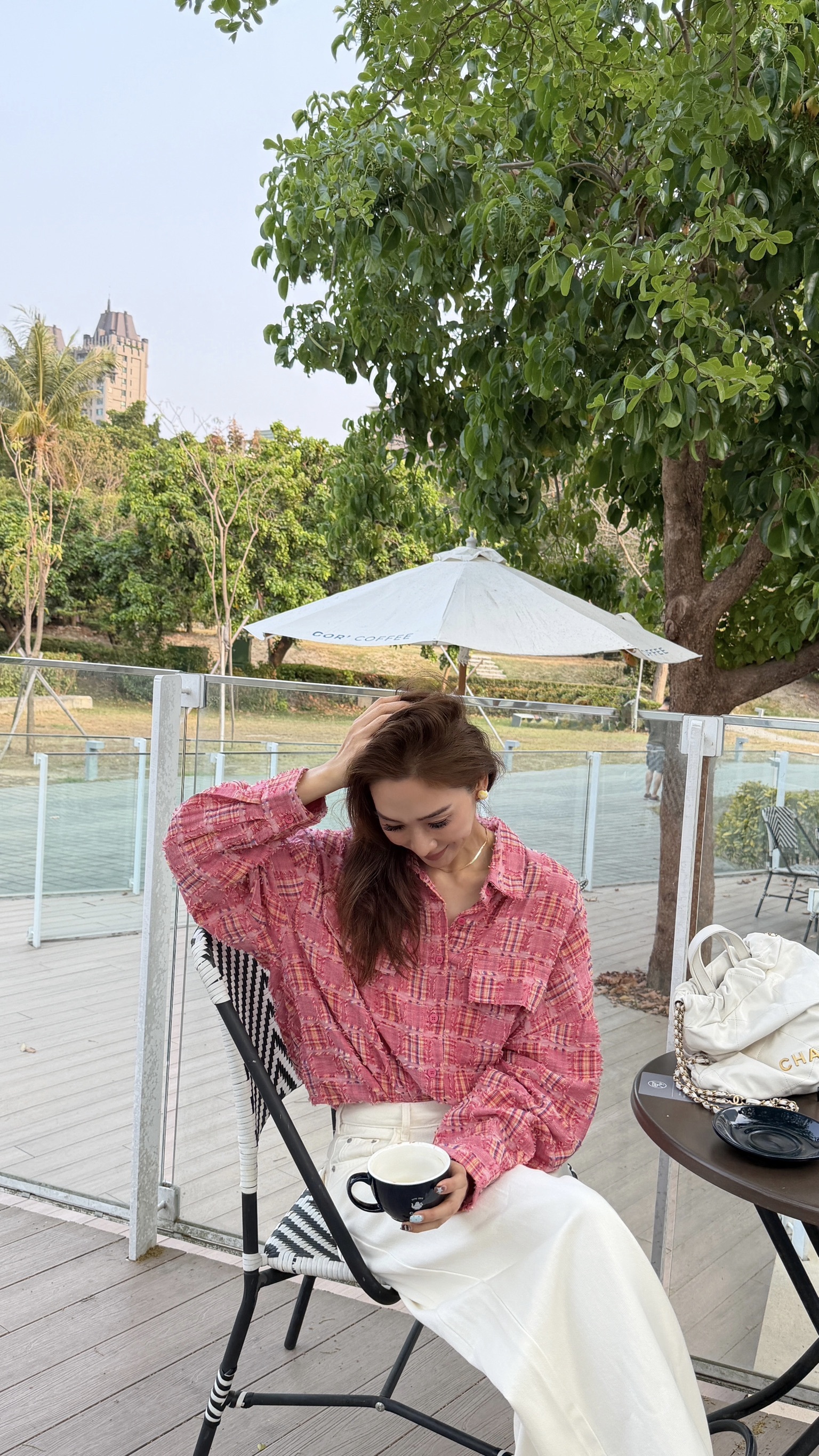 玫瑰小香格紋軟襯衫