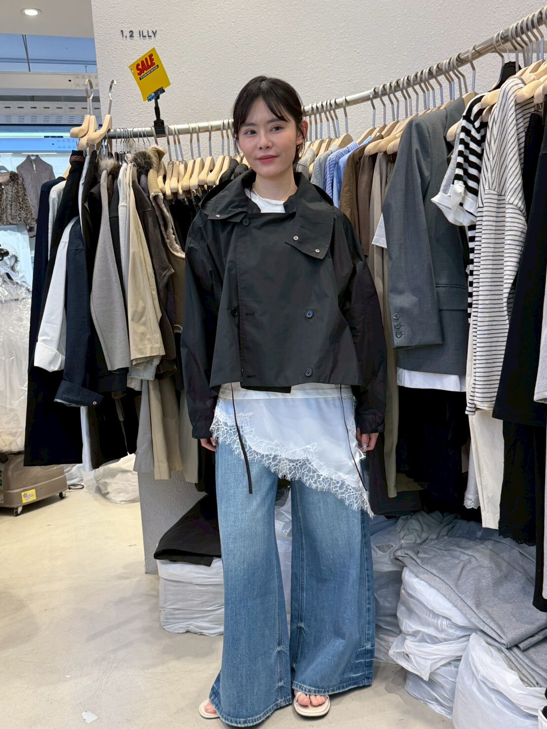 1L6044 雙排釦連帽風衣