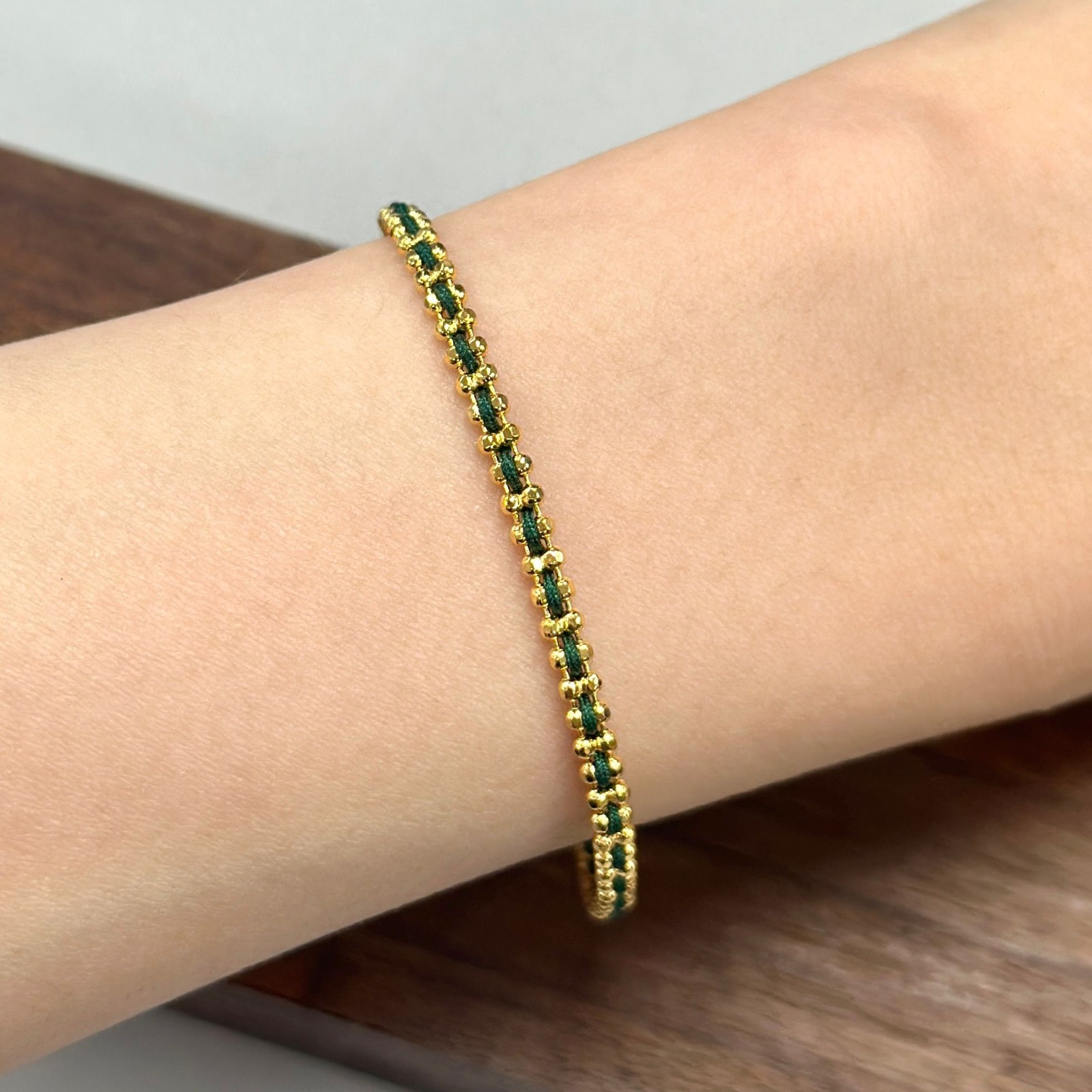 (6931) B2026G 轉運珠綠繩19CM手鏈