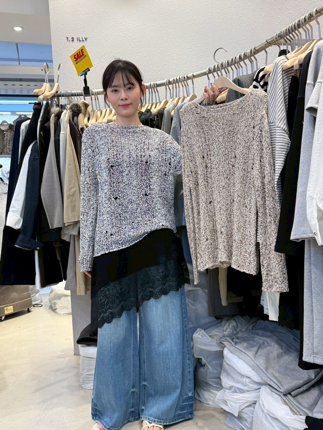 1L6045 雜色寬鬆針織衫