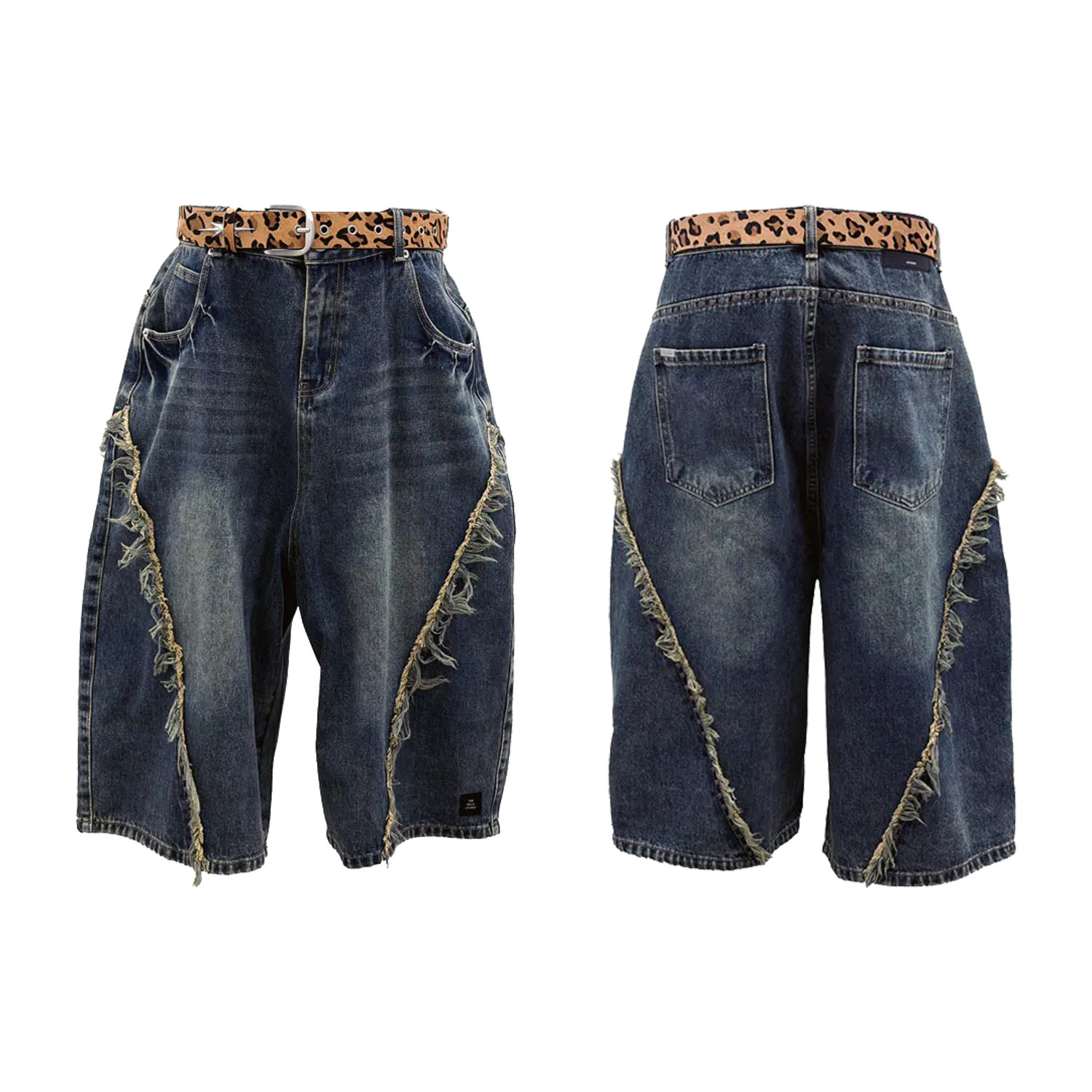 【車庫服飾】Fashion killa FRINGED WASHED CROPPED JEANS 解構牛仔八分褲