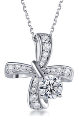 (6944)  N2987 1 Carat Cross Necklace （莫桑）
